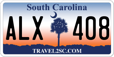 SC license plate ALX408