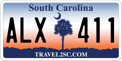 SC license plate ALX411
