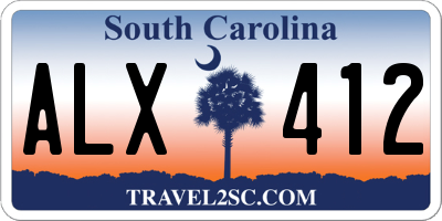 SC license plate ALX412