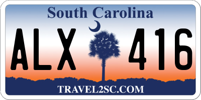 SC license plate ALX416