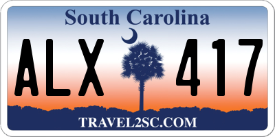 SC license plate ALX417