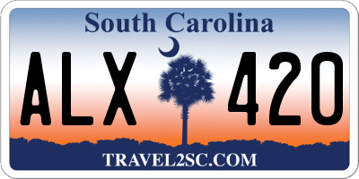 SC license plate ALX420