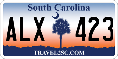 SC license plate ALX423