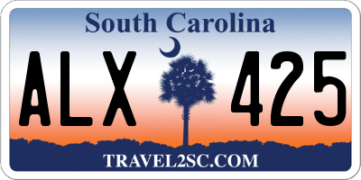 SC license plate ALX425