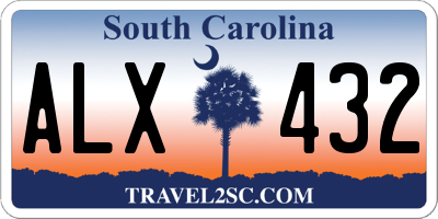 SC license plate ALX432