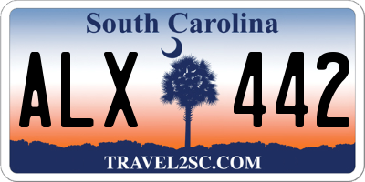 SC license plate ALX442