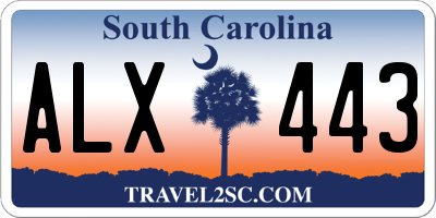SC license plate ALX443