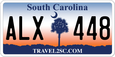 SC license plate ALX448