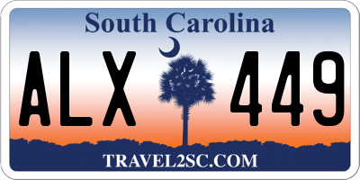 SC license plate ALX449