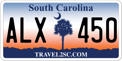 SC license plate ALX450