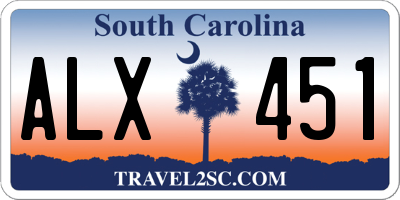 SC license plate ALX451