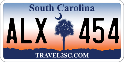 SC license plate ALX454