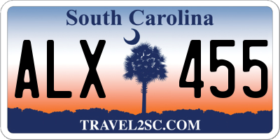 SC license plate ALX455