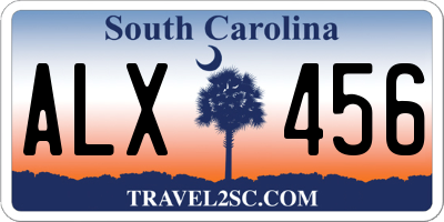 SC license plate ALX456