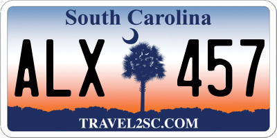 SC license plate ALX457