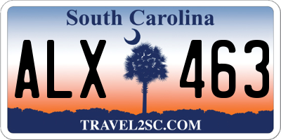 SC license plate ALX463