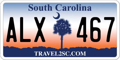 SC license plate ALX467