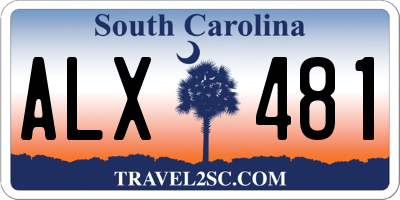 SC license plate ALX481