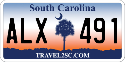 SC license plate ALX491