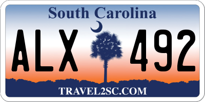 SC license plate ALX492