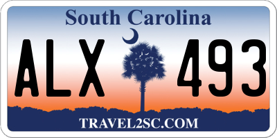 SC license plate ALX493