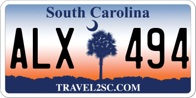 SC license plate ALX494