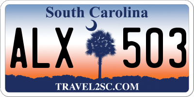 SC license plate ALX503