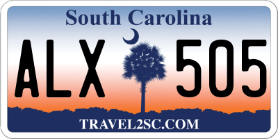 SC license plate ALX505