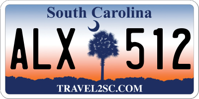 SC license plate ALX512