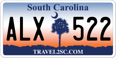 SC license plate ALX522