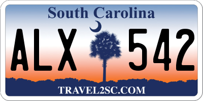 SC license plate ALX542