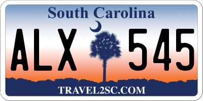 SC license plate ALX545