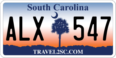 SC license plate ALX547
