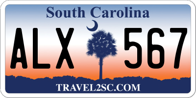SC license plate ALX567