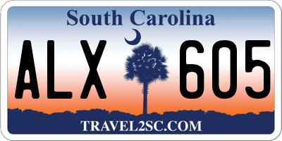 SC license plate ALX605