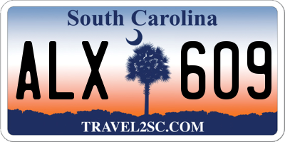 SC license plate ALX609