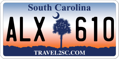 SC license plate ALX610