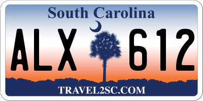 SC license plate ALX612