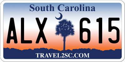 SC license plate ALX615