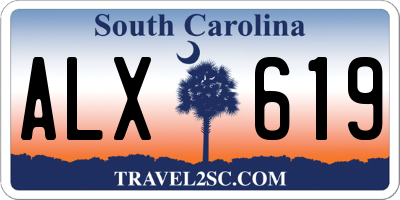 SC license plate ALX619