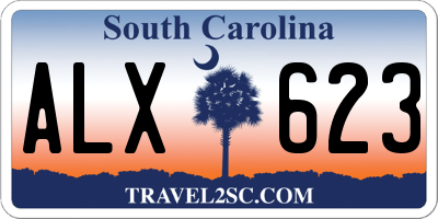 SC license plate ALX623