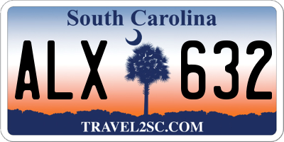 SC license plate ALX632