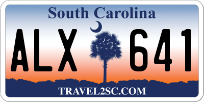 SC license plate ALX641