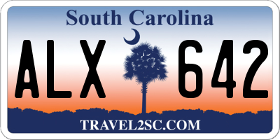 SC license plate ALX642