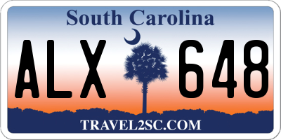 SC license plate ALX648