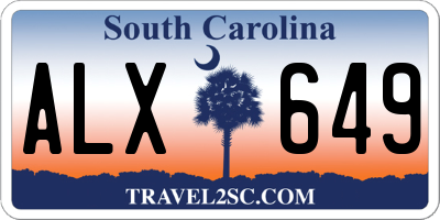 SC license plate ALX649