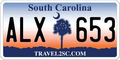 SC license plate ALX653