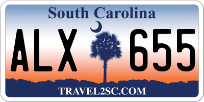 SC license plate ALX655