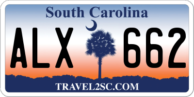 SC license plate ALX662