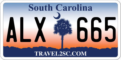 SC license plate ALX665